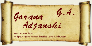Gorana Ađanski vizit kartica